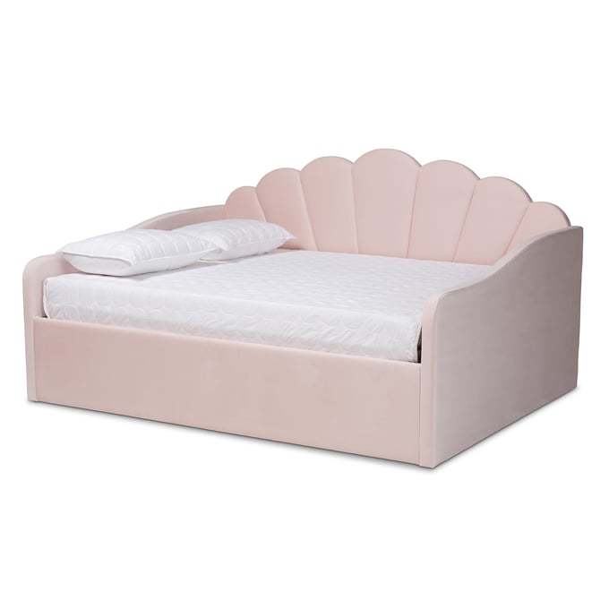 Baxton Studio Timila Light Pink Full Daybed BAX-BBT61078-LPNKVLVDBEDFULL