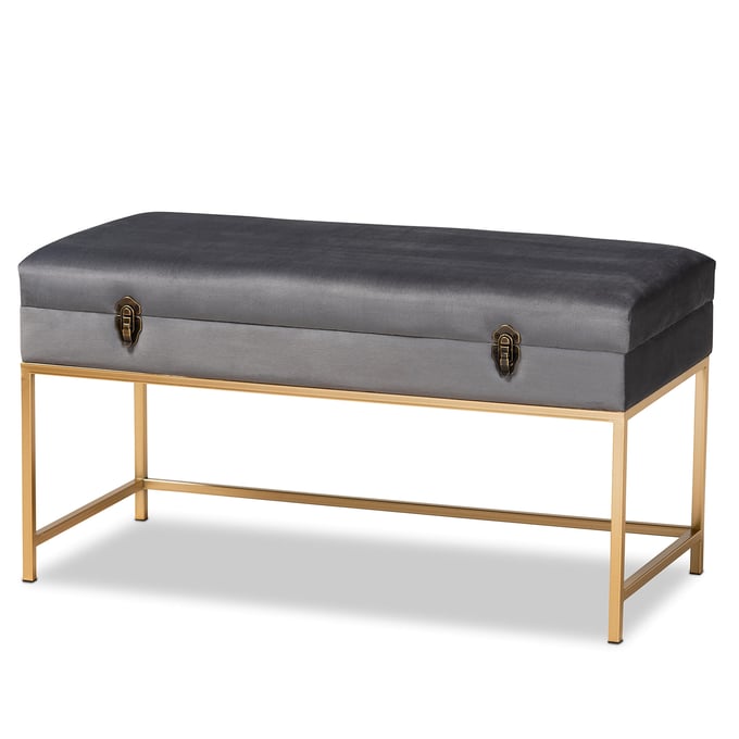 Baxton Studio Aliana Grey Gold Large Storage Ottoman BAX-JY19B-051L-GYVELGLD-OTTO