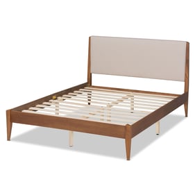 Baxton Studio Lenora Beige Fabric Upholstered Queen Platform Bed