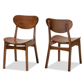 2 Baxton Studio Katya Walnut Brown Wood Dining Chairs