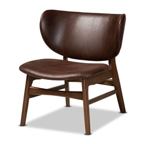 Baxton Studio Marcos Dark Brown Faux Leather Accent Chair