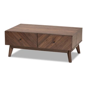 Baxton Studio Hartman Walnut Brown Wood Coffee Table