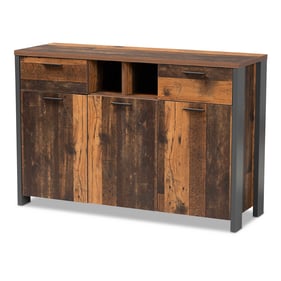 Baxton Studio Ranger Rustic Brown Grey 2 Doors Sideboard Buffet