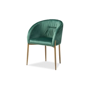 Baxton Studio Ballard Green Velvet Gold Metal Dining Chair