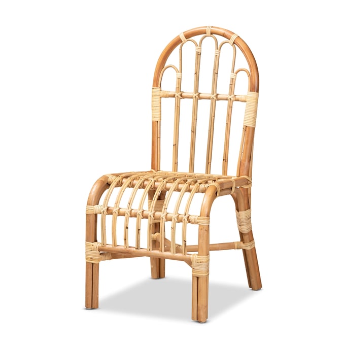 Baxton Studio Bali Pari Athena Natural Rattan Dining Chair The