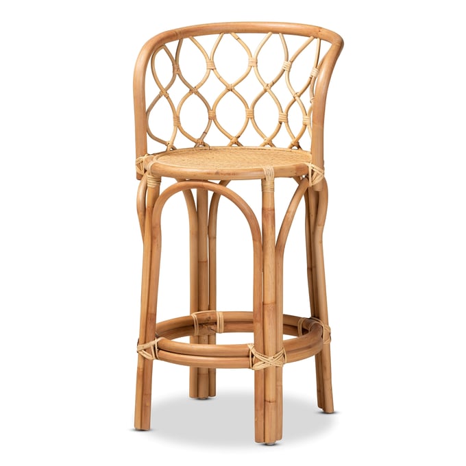 Baxton Studio Bali Pari Diana Natural Rattan Counter Height Stool BAX-DIANA-NATURAL-CS