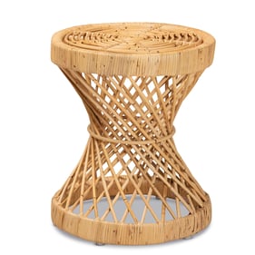 Baxton Studio Bali Pari Seville Natural Rattan End Table