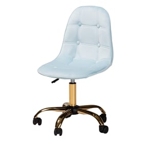 Baxton Studio Kabira Aqua Gold Swivel Office Chair