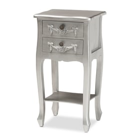 Baxton Studio Eliya Silver 2 Drawers End Table