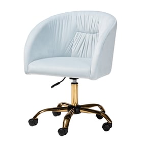 Baxton Studio Ravenna Aqua Fabric Swivel Office Chair