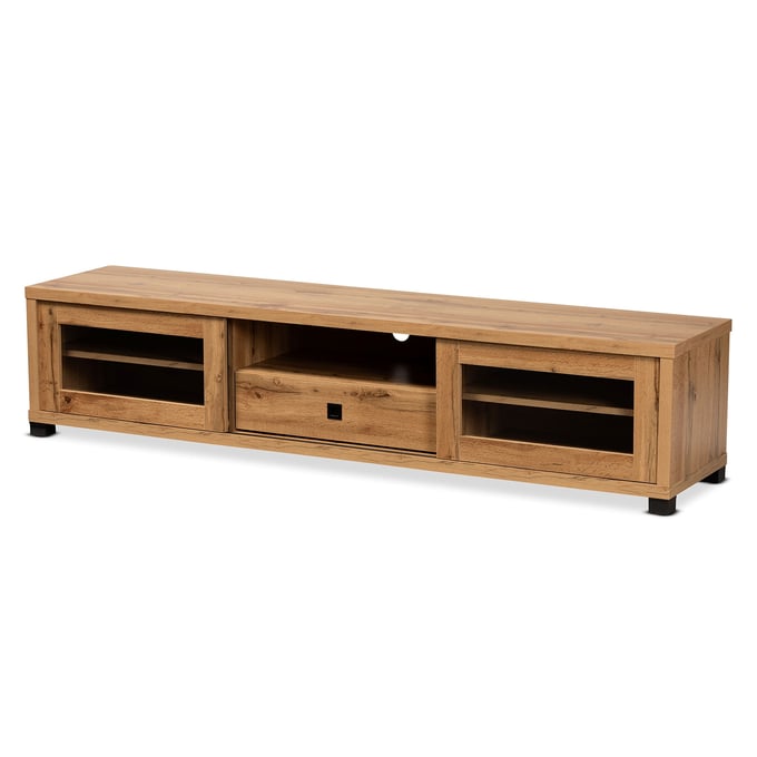 Baxton Studio Beasley Oak Brown Wood 1 Drawer TV Stand BAX-TV834180-WOTAN-OAK