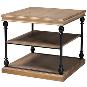 Baxton Studio Sebastian Greywashed Black 3 Tier End Table