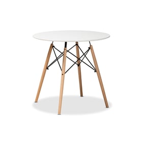 Baxton Studio Varen White Oak Plastic Dining Table