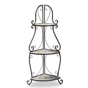 Baxton Studio Airell Black 3 Tier Plant Stand