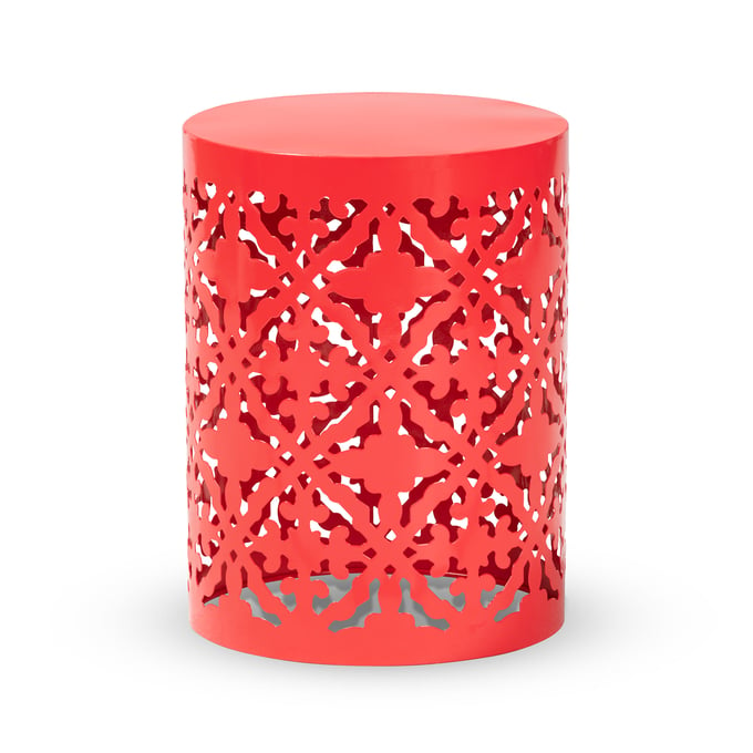 Baxton Studio Jamila Red Outdoor Side Table BAX-H01-104258-RDMTLSIDETABLE