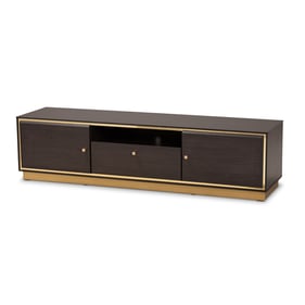 Baxton Studio Cormac Dark Brown 2 Door TV Stand