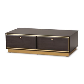 Baxton Studio Cormac Dark Brown 2 Drawer Coffee Table