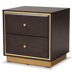 Baxton Studio Cormac Dark Brown 2 Drawer Nightstand