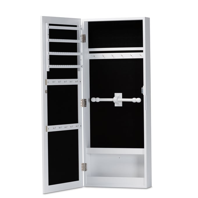 Baxton Studio Pontus White Wall Mountable Jewelry Armoire with