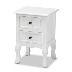 Baxton Studio Caelan White 2 Drawers End Table