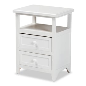 Baxton Studio Karsen White 2 Drawers End Table