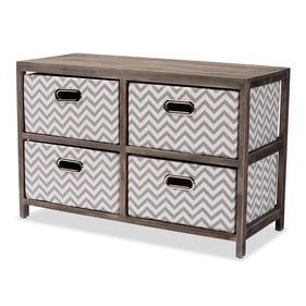 Baxton Studio Jorah Grey Modern Fabric 4 Basket Storage Chest