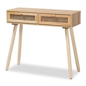 Baxton Studio Maclean Natural Brown 2 Drawers Console Table