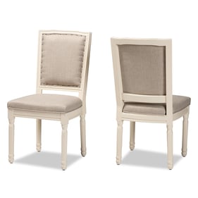 2 Baxton Studio Louane White Wood Dining Chairs