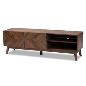 Baxton Studio Hartman Walnut Brown Wood TV Stand