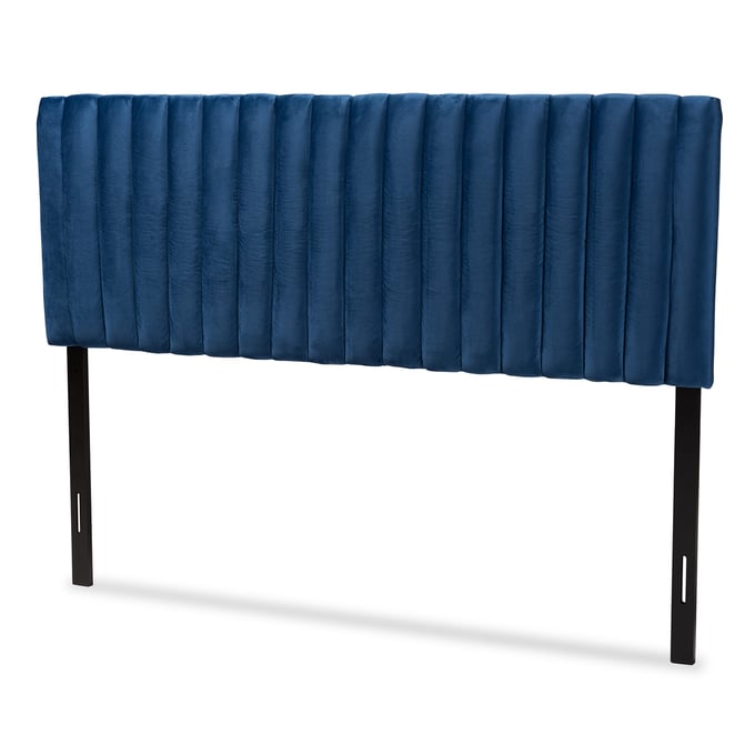 Baxton Studio Emile Navy Blue Velvet Full Headboard BAX-EMILE-NVBL-VLVT-HB-FULL