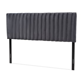 Baxton Studio Emile Grey Velvet Queen Headboard