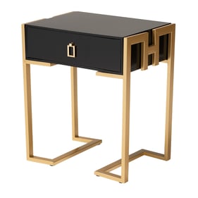 Baxton Studio Luna Black Wood End Table