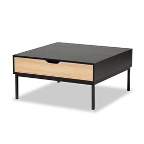 Baxton Studio Haben Oak Brown Black Coffee Table