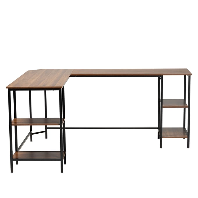 Baxton Studio Lydia Walnut Brown L Shaped Corner Desk The Classy