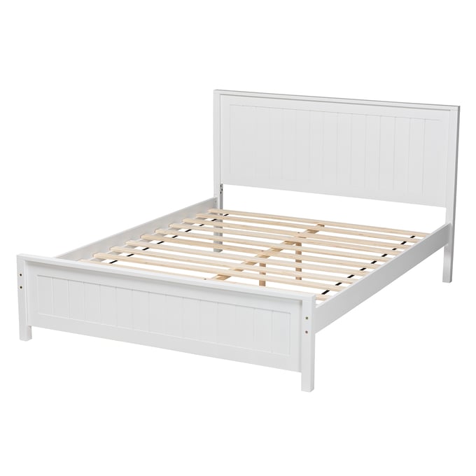 Baxton Studio Neves White Queen Platform Bed BAX-NEVES-WHITE-QUEEN