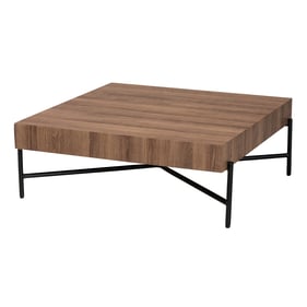 Baxton Studio Savion Walnut Brown Black Coffee Table