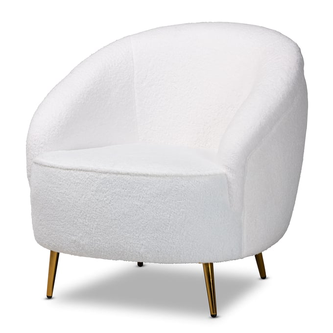 Baxton Studio Urian White Gold Accent Chair BAX-2013-WHITE-GOLD-CC