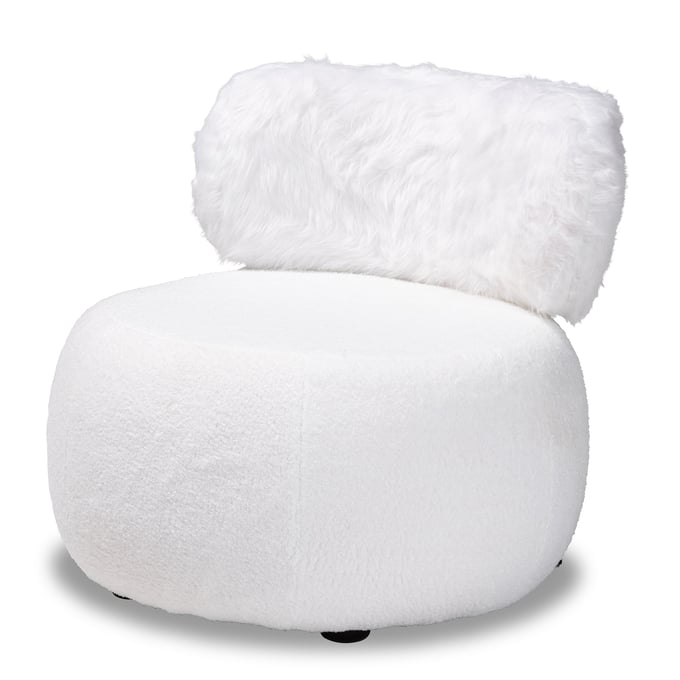 Baxton Studio Tayla White Fabric Accent Chair BAX-2012-WHITE-CC