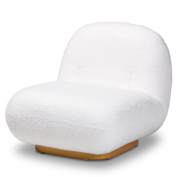 Baxton Studio Paiva White Boucle Accent Chair BAX-2015-WHITE-CC