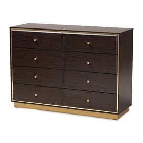 Baxton Studio Cormac Espresso Brown Wood 8 Drawer Dresser