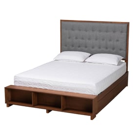 Baxton Studio Jalie Grey Walnut Brown Queen Platform Storage Bed