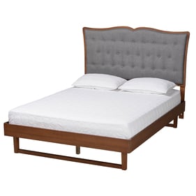 Baxton Studio Padilla Grey Walnut Brown King Platform Bed