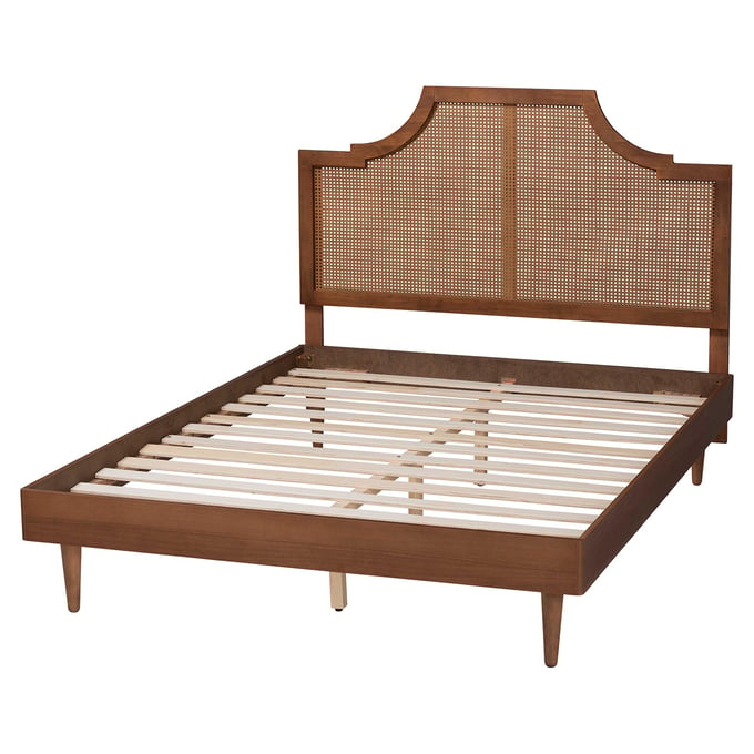 Baxton Studio Macaria Walnut Brown Platform Beds BAX-MG9774-97151-BEDS-V1