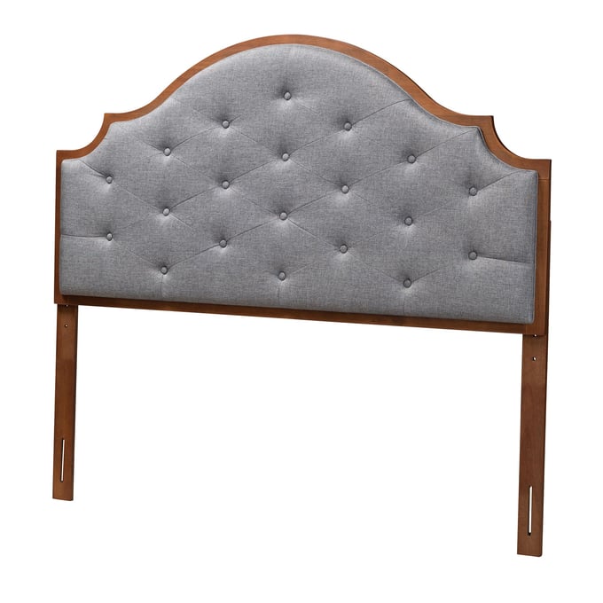 Baxton Studio Premala Grey Walnut Brown King Headboard BAX-MG9775DarkGreyWalnutHBK