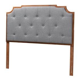 Baxton Studio Fortuna Grey Walnut Brown King Headboard