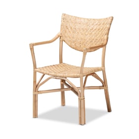 Baxton Studio Bali Pari Damani Natural Brown Rattan Dining Chair