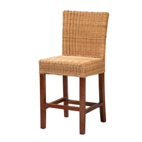 Baxton Studio Bali Pari Racquel Natural Brown Counter Stool