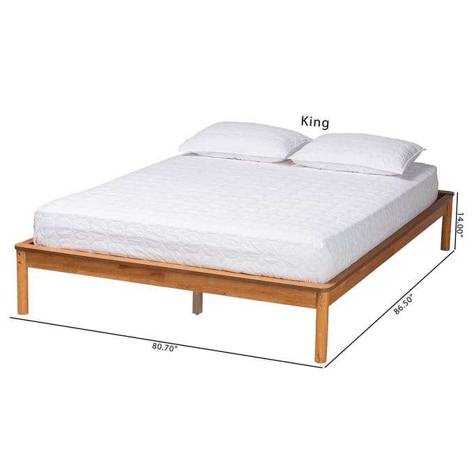 Baxton Studio Efren Honey Oak King Bed Frame The Classy Home