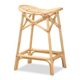 Baxton Studio Bali Pari Elgon Natural Brown Counter Stool