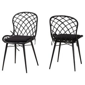 2 Baxton Studio Bali Pari Sabelle Black Dining Chairs